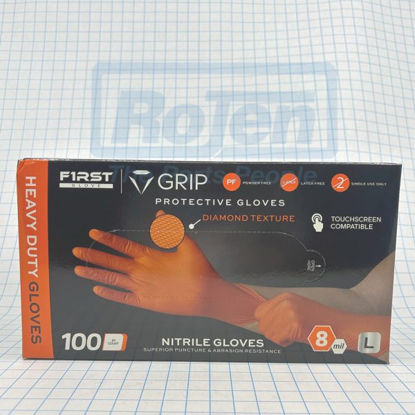 ORANGE NITRILE RDT, LG, 100/PK