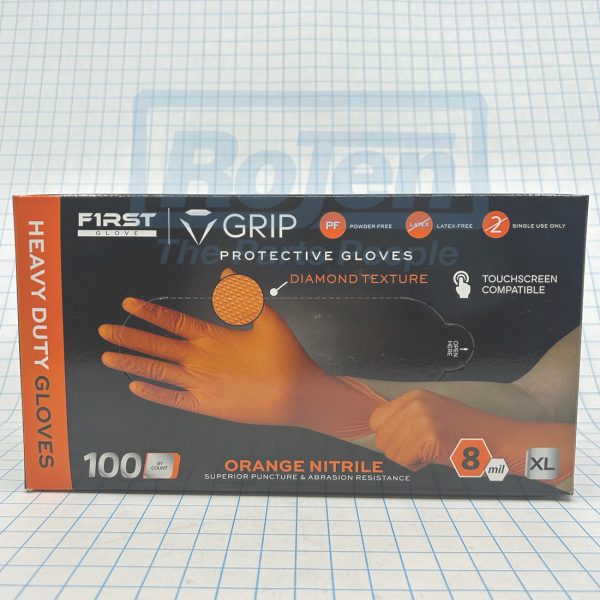 ORANGE NITRILE RDT, XL, 100/PK